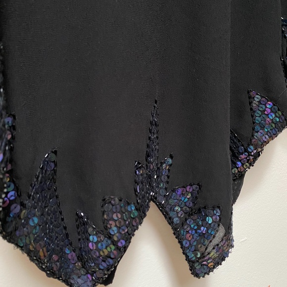 SOLD - Free People black sequin butterfly top - Picture 5 of 7